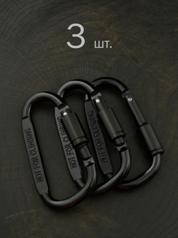 В АССОРТИМЕНТЕ - 3 карабина вспомогательных до 50 кг алюминий 81х42 мм