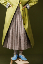 Юбка из хлопка, коричневая клетка