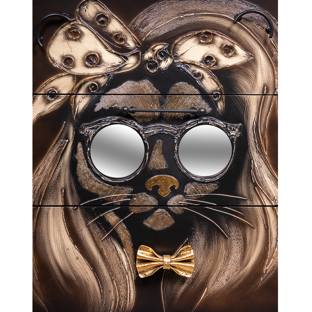 Комод Собака Микаэла с 3 ящиками Каштан