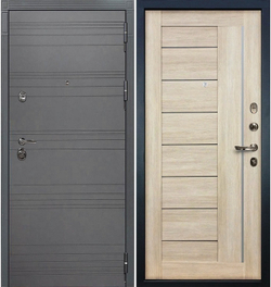 Входная металлическая дверь Лекс Сенатор 3К с шумоизоляцией Софт Графит / № 40 Ясень крем IMA
