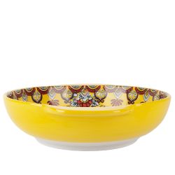 Салатник с ручками "Arabesque" (желтый) 24,5*20,5*6см. (min6) (транспортная упаковка)