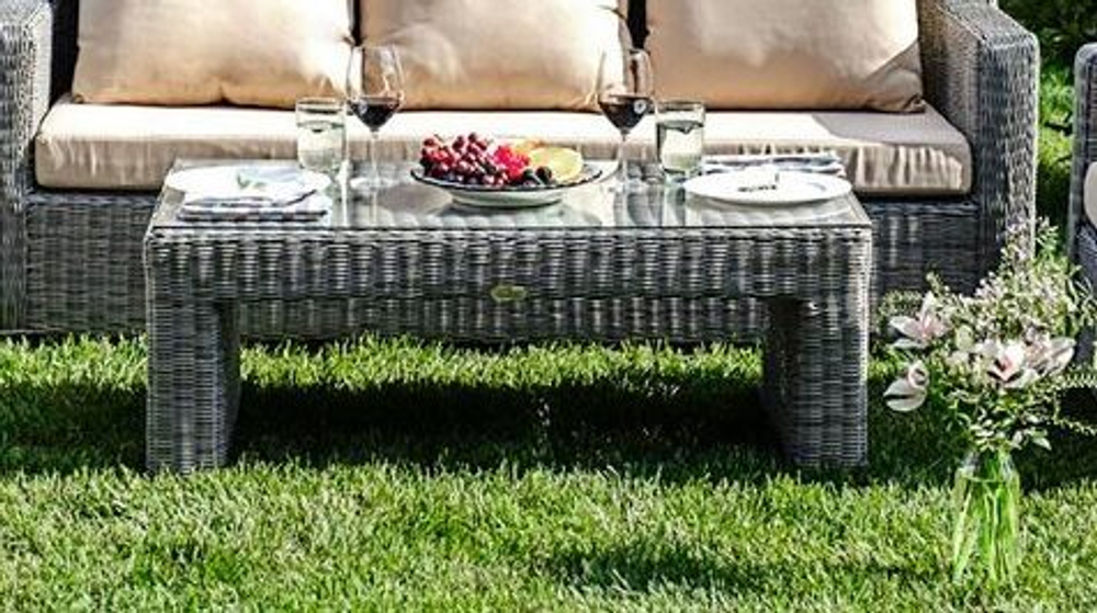 Стол плетеный кофейный из искусственного ротанга SUNSTONE