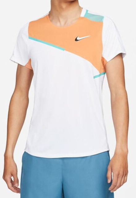 Мужская теннисная футболка Nike Court Dri-Fit Slam Top M - white/hot curry/washed teal/white