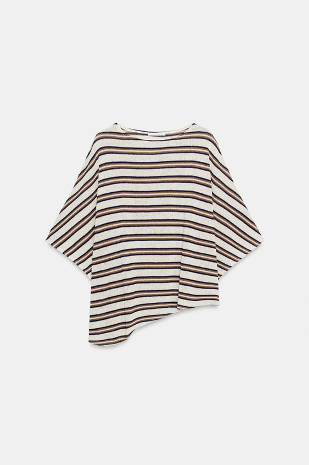 ZARA ТОП В РУСТИКАЛЬНОМ СТИЛЕ С КОРОТКИМИ РУКАВАМИ, ПОЛОСКИ