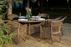 "Эспрессо-150 S" обеденная группа плетеная, цвет коричневый