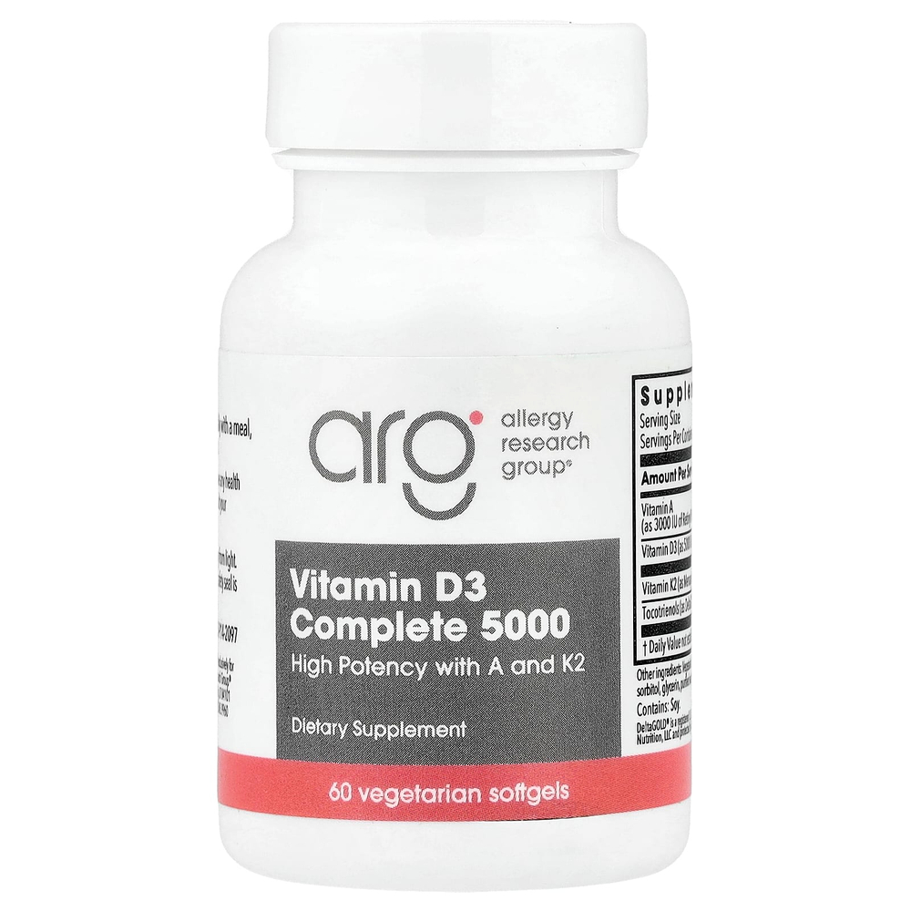 Allergy Research Group, полный витамин D3 5000, 60 растительных капсул