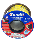 УПЛОТНИТЕЛЬ BONDIT ДЛЯ ОКОН И ДВЕРЕЙ ЧЕРНЫЙ 12*14ММ BNP10