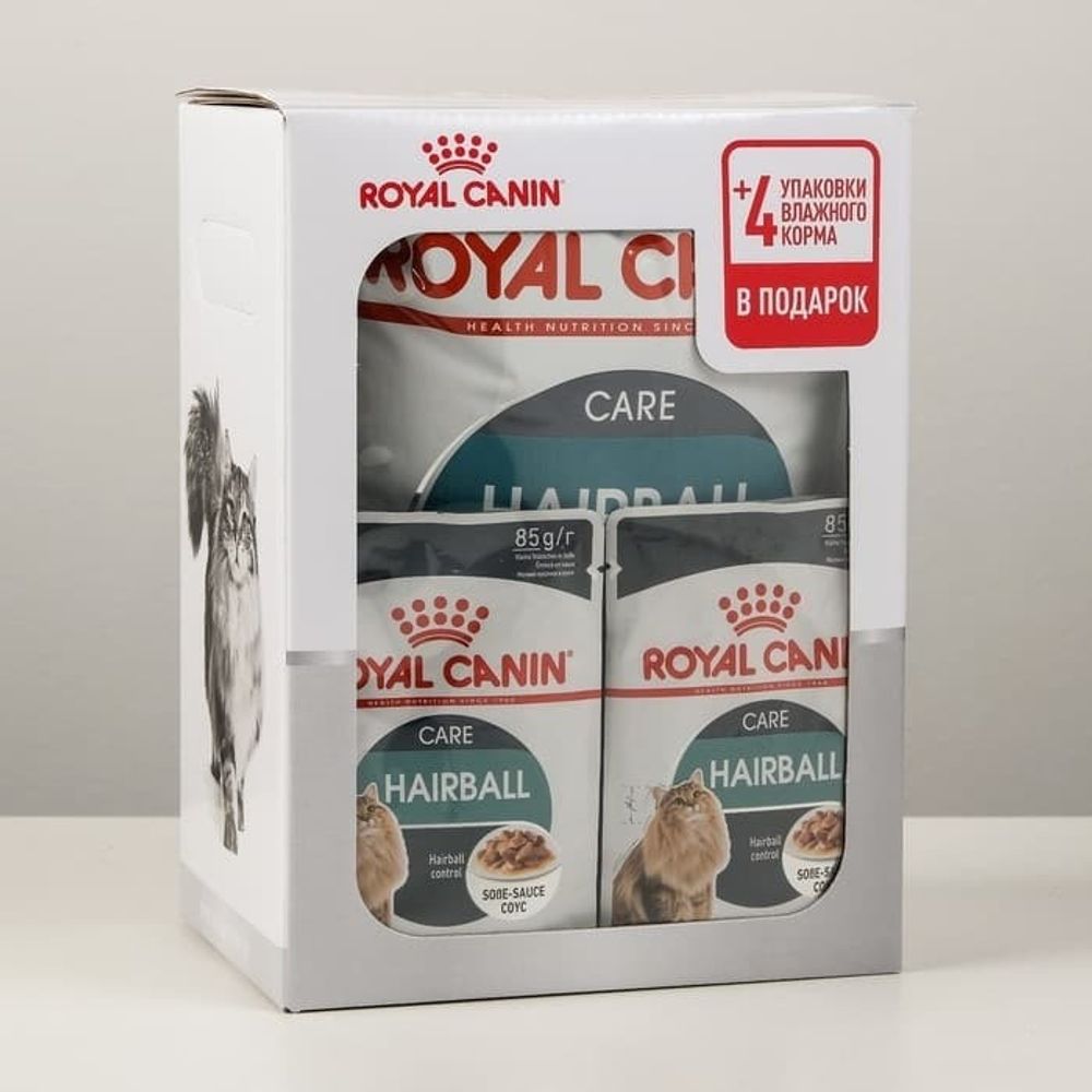 Royal Canin Hairball Care Корм д/кошек ПРОМО-НАБОР 2 кг + 4 пауча *85г -  купить по выгодной цене.