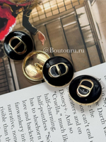 Пуговицы Ди. золото черная эмаль