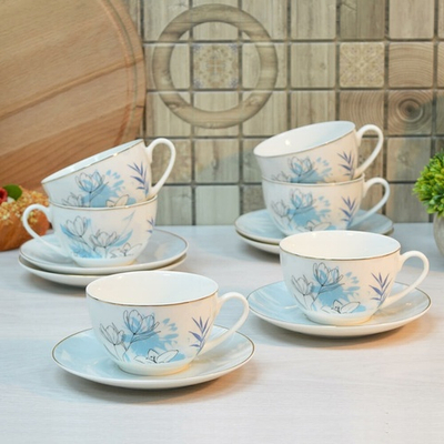 Чайный набор 12 предметов 280мл "Люпин", Jewel