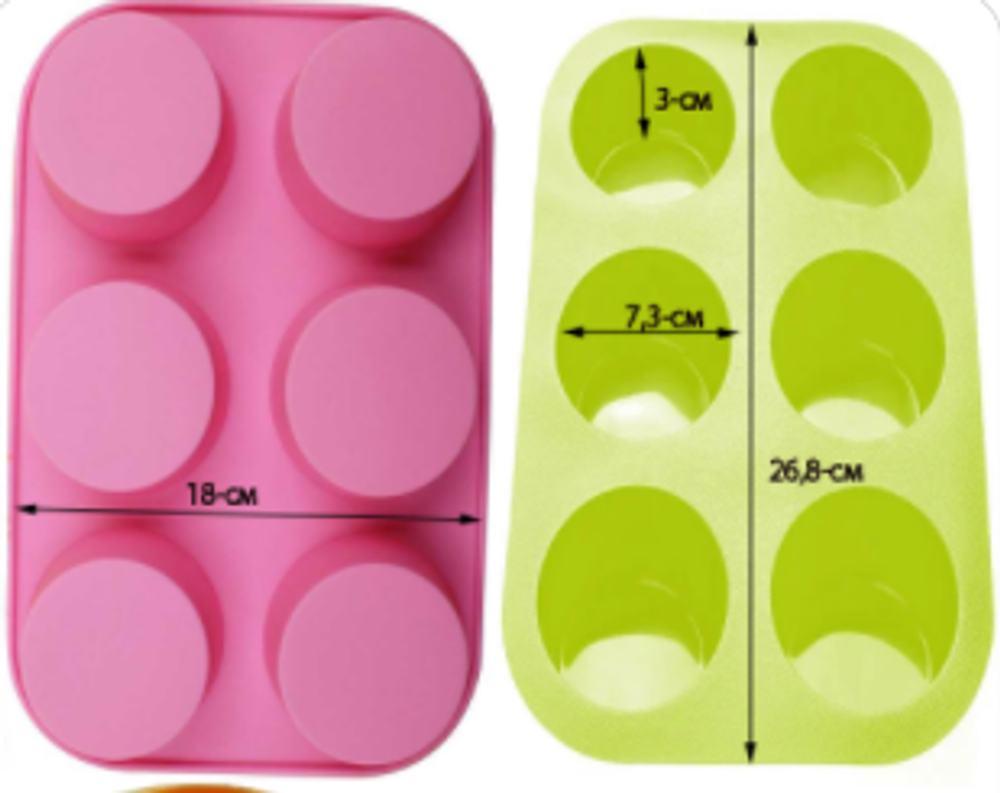 Форма для кексов гладкая, 6 в 1 (Китай) МН