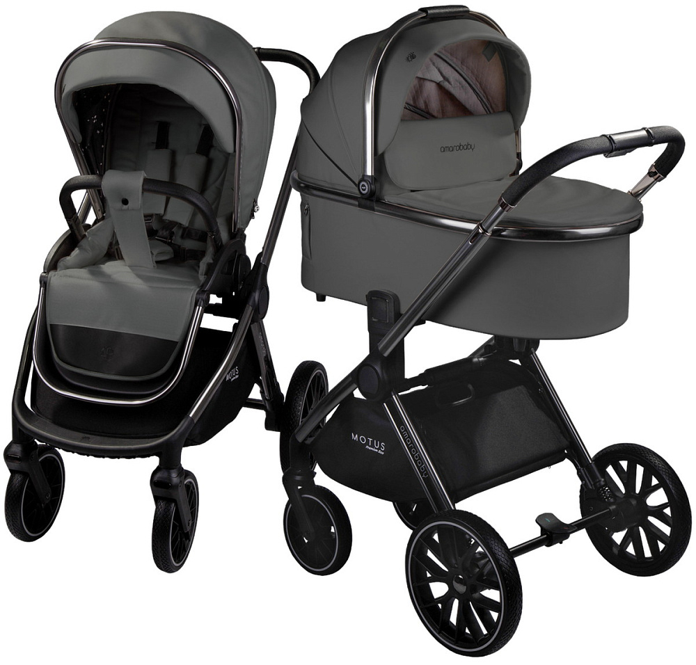 Детская коляска AmaroBaby Motus Premium Ecco 3 в 1 серый