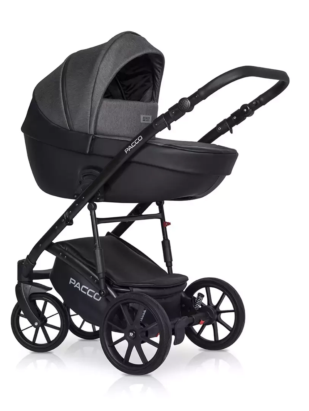 Коляска  PACCO (2 в 1) (RIKO BASIC) 04 Carbon (темно-серый-черный)