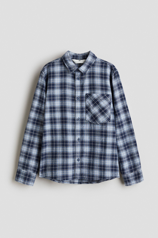 H&M Рубашка из хлопковой фланели, синий