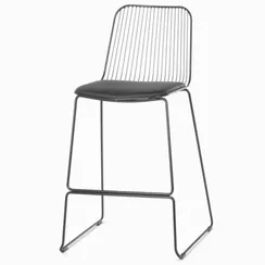 Барный стул Vivo 75 см, черный с мягкой подушкой