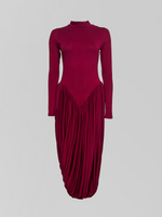 Платье Sun collection однотонное удлиненное с юбкой-баллон