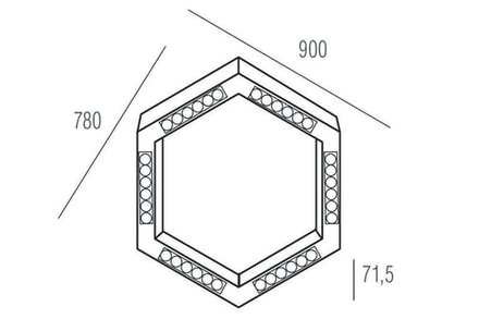 Подвесной светодиодный светильник 0, 9м 36Вт 34°