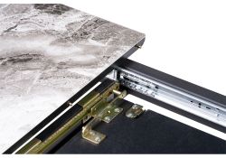 Стол на тумбе Бугун 120(160)х80х77 мрамор серый / черный