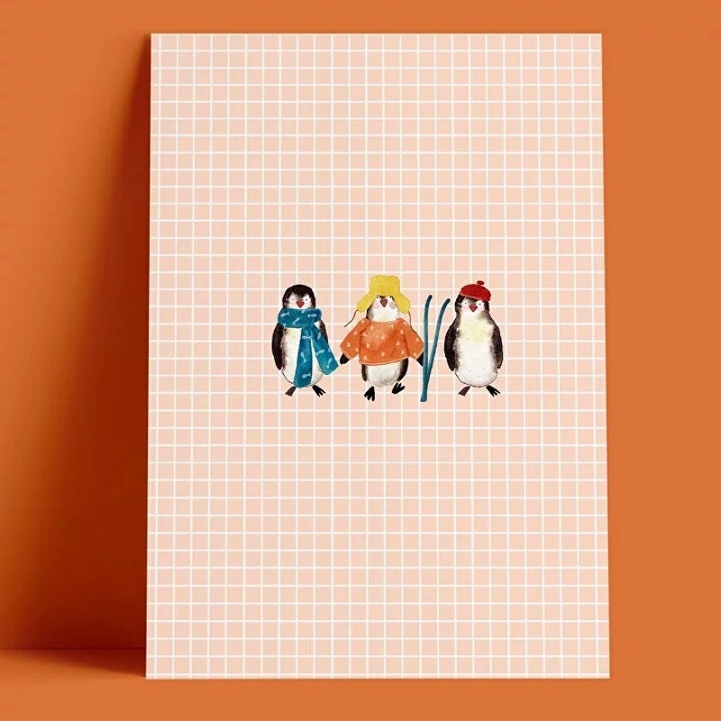 Открытка – Трио пингвинов