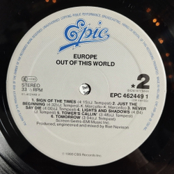 Винтажная виниловая пластинка LP Europe Out Of This World (Holland 1988)