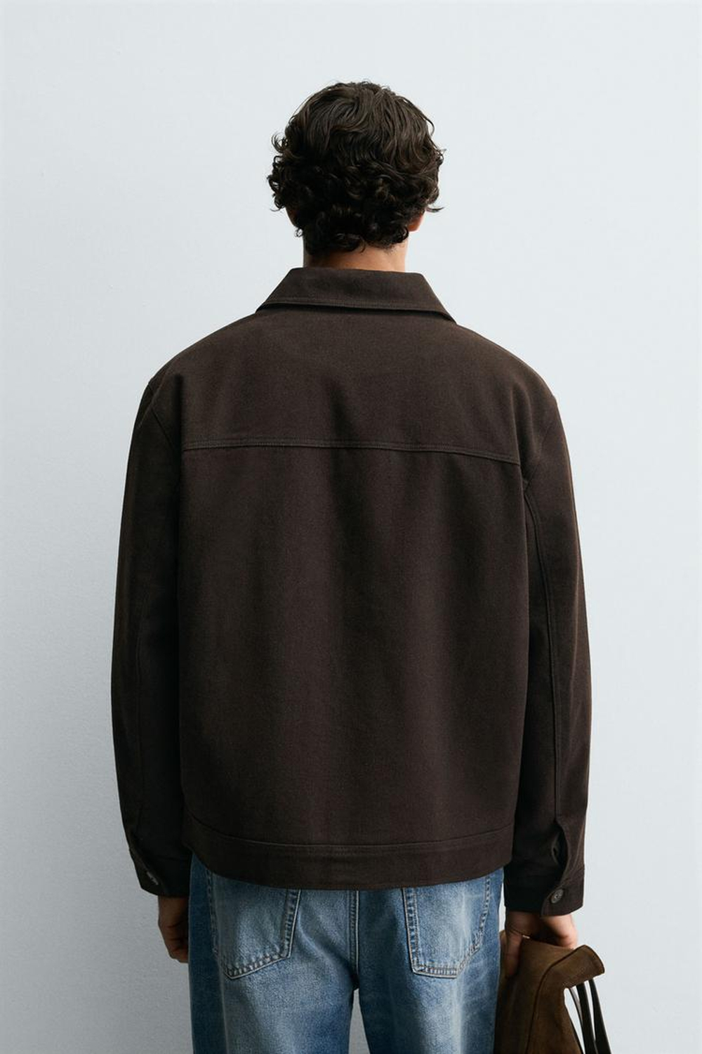 ZARA СТЕГАНАЯ КУРТКА ИЗ ЛИОЦЕЛЛА И ХЛОПКА, ШОКОЛАДНЫЙ