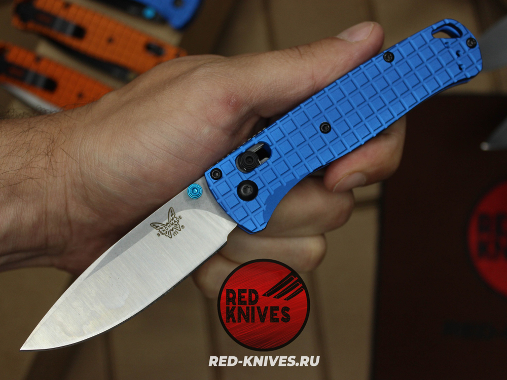 Нож Benchmade 535 Алюминий Frag A+++ - синяя рук., сатин клинок RK/Н59
