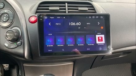 Магнитола для Honda Civic 8 хэтчбэк 2006-2011 левый руль - FarCar BM3233M-2K монитор 9.5" 2K QLED на Android 14, TS10, 4+32Гб, CarPlay, 4G SIM-слот