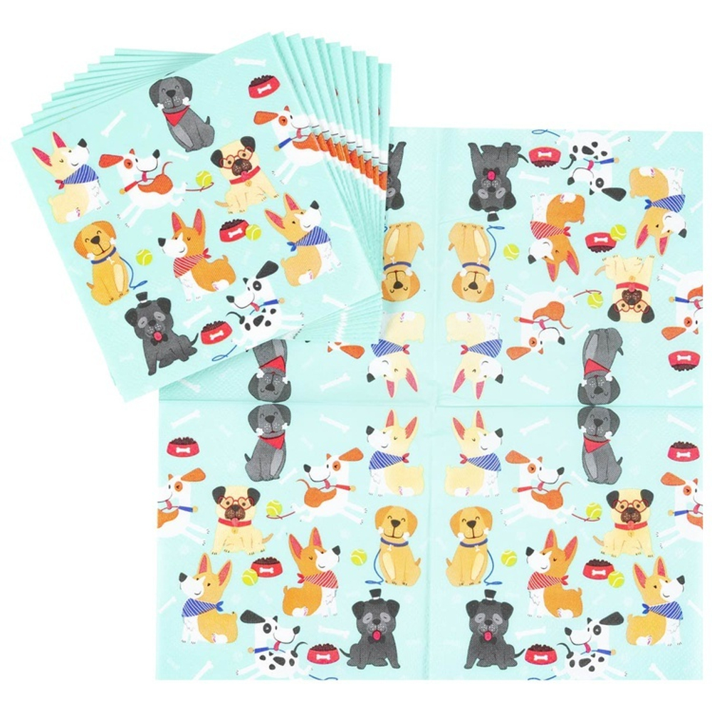 Салфетки «Милые собачки», 25 см / 33 см, 12 шт