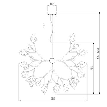 Люстра подвесная 45*G4 a043938 547 серебро Boccio Bogate's