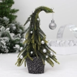 Елка в горшке «Ёлочка для гнома» 14*14*25 см, Серебро