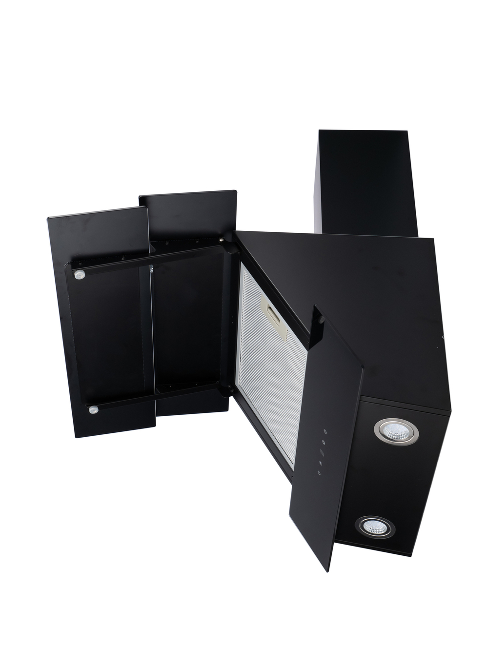 Кухонная вытяжка MACBI MTG 60 TL 1100 м3/ч Черное стекло 3 каскад