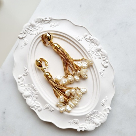 Клипсы с речным жемчугом