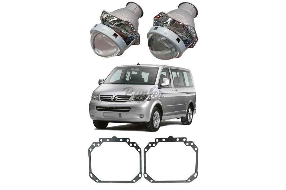 Готовый комплект для замены штатных линз Hella 2 Volkswagen Transporter, Multivan T5 2003-2015