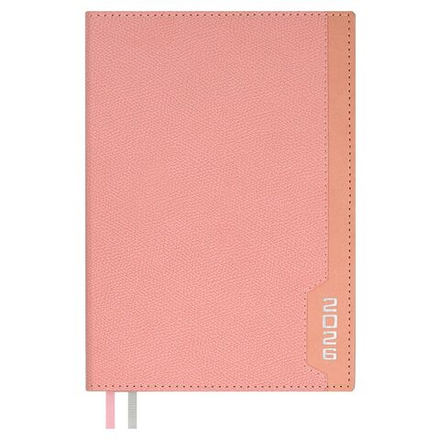 Ежедневник дат. 2026г А5 176л., кожзам, тв.пер. "#Думай как миллиардер. Джут розовый" ляссе