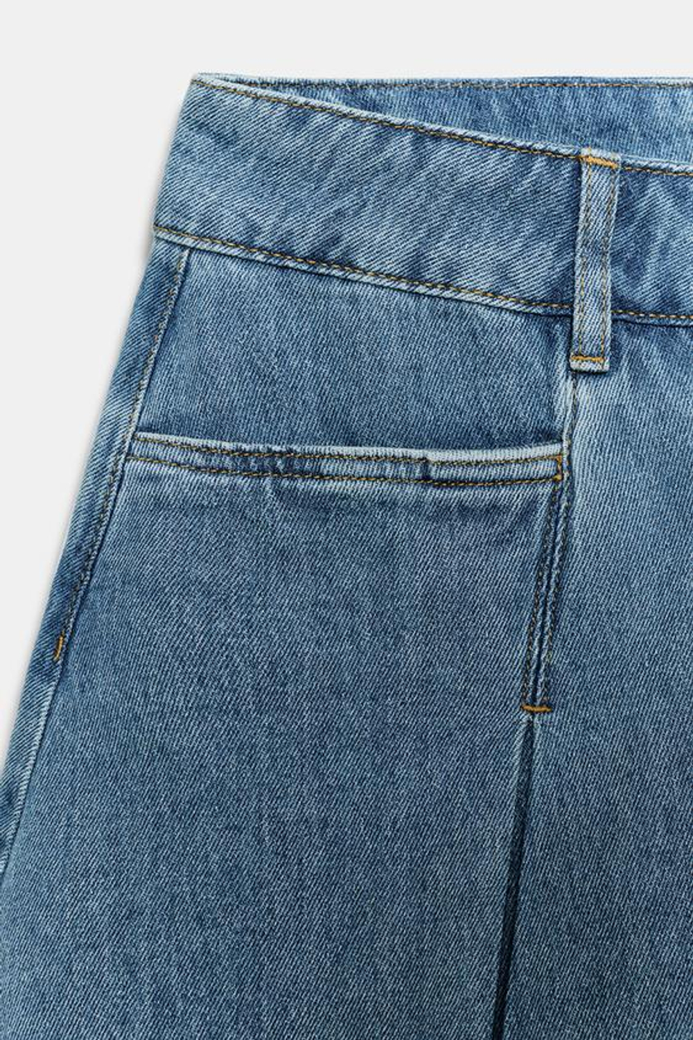 ZARA КОРОТКАЯ ДЖИНСОВАЯ ЮБКА — ZW COLLECTION, СИНИЙ