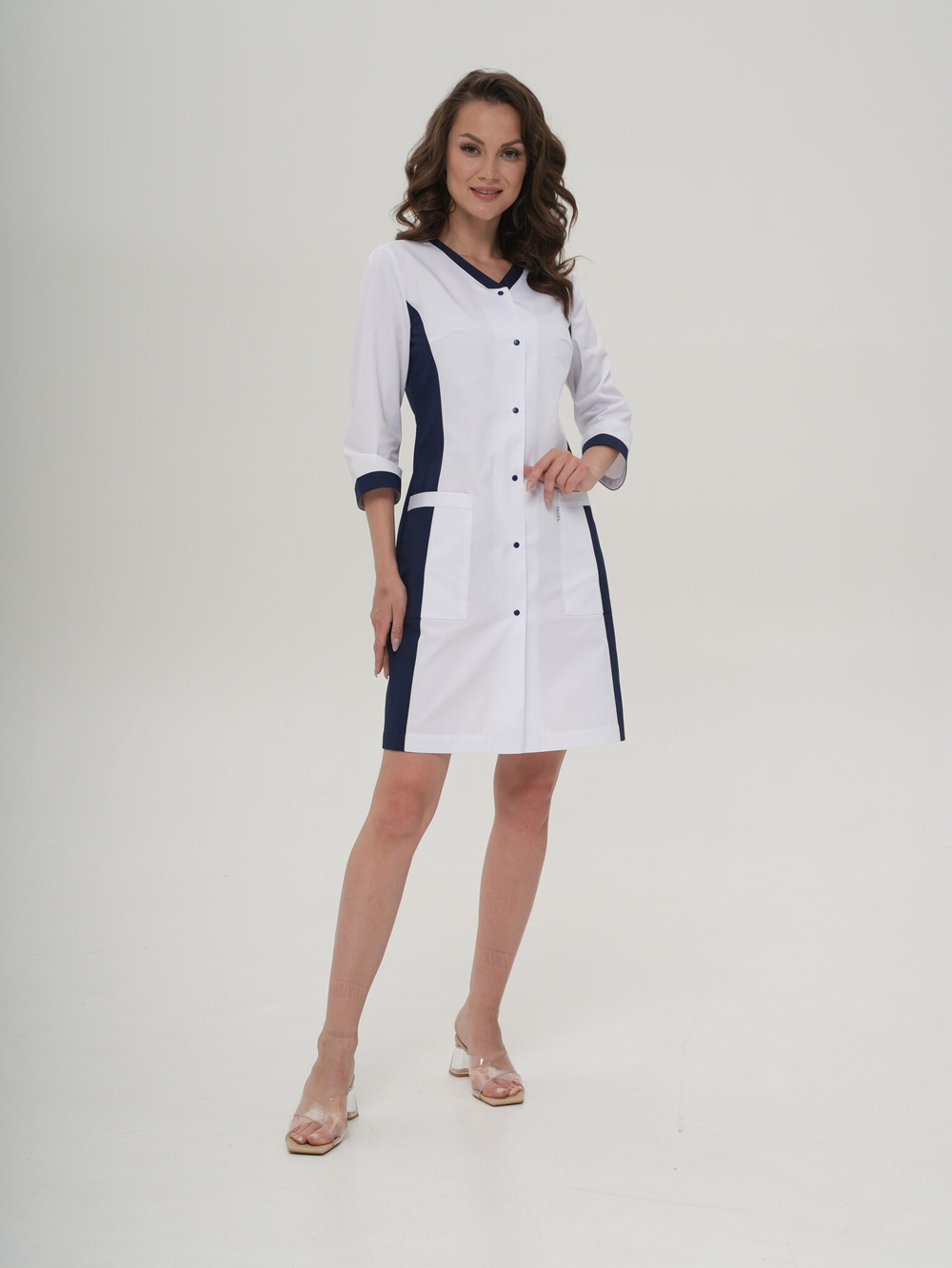 Халат медицинский женский | Х-250/2ак 3/4 клеон проф