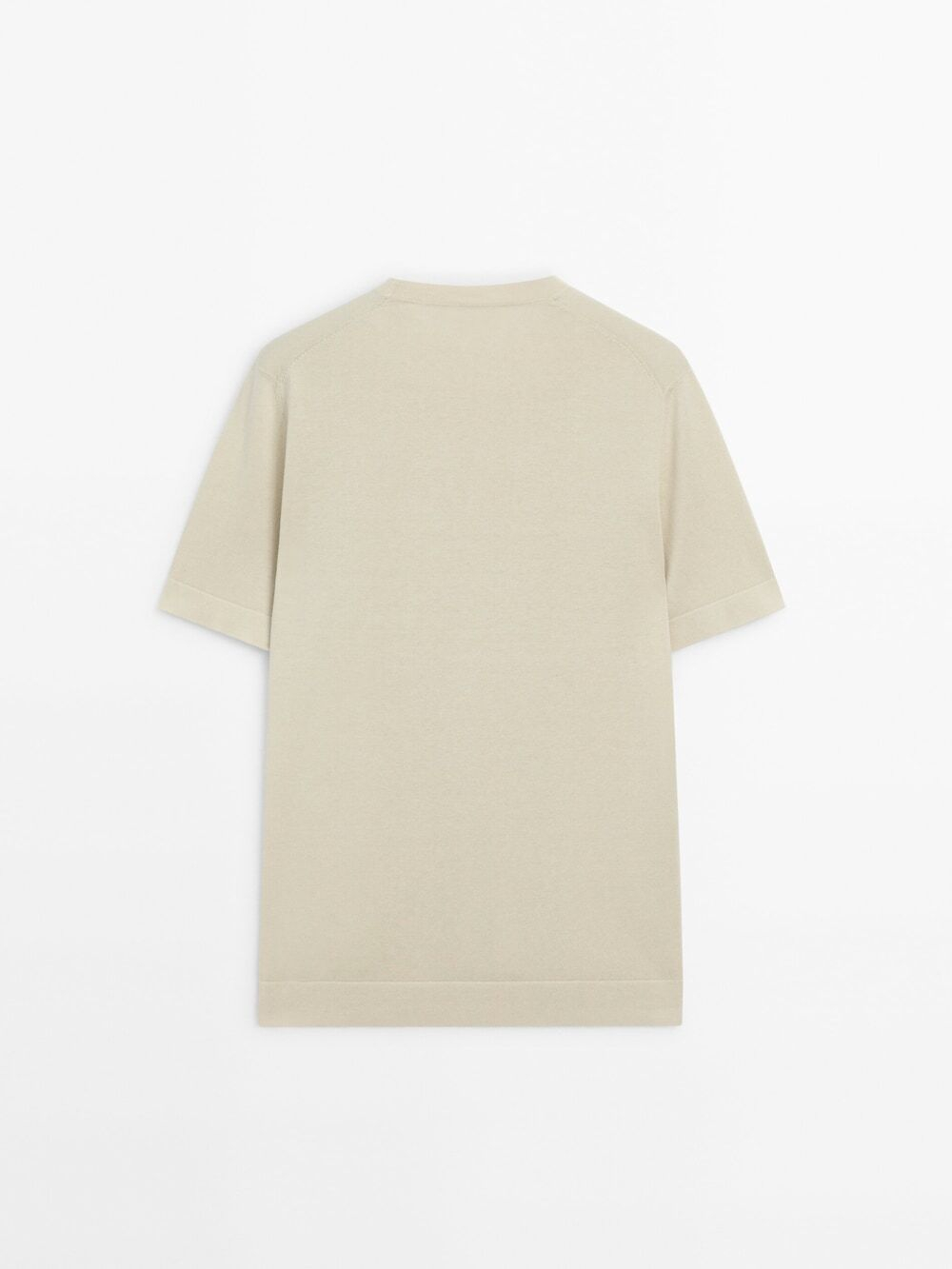 Massimo Dutti Футболка с круглым вырезом, светло-бежевый