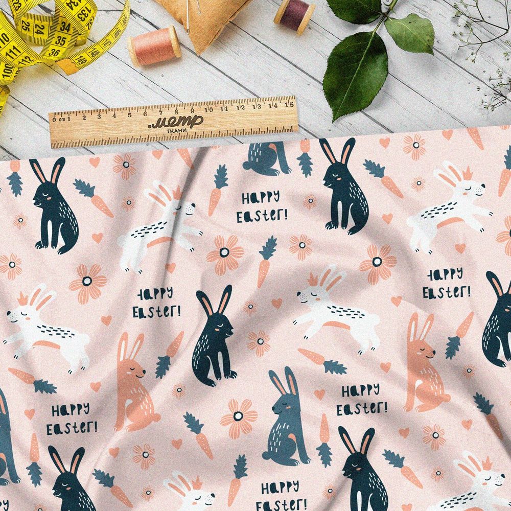 Ткань бифлекс пасхальный кролик