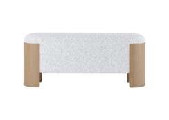 Банкетка Lagom 100 см (белый мех, натуральный дуб)