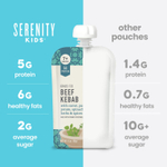 Serenity Kids, кабаб из говядины травяного откорма с морковью, пастернаком, картофелем, шпинатом, травами и специями, для детей от 7 месяцев, 99 г (3,5 унции)