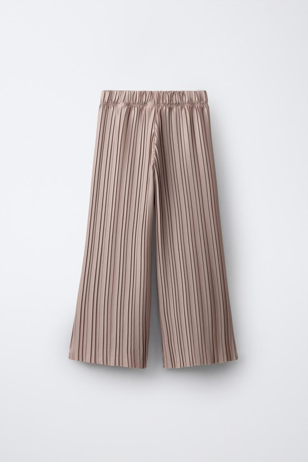 ZARA ПЛИССИРОВАННЫЕ БРЮКИ WIDE LEG, СЕРО-КОРИЧНЕВЫЙ