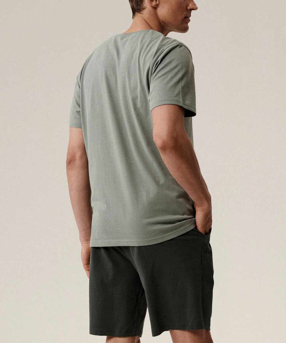 Мужская пижама Atlantic, 1 шт. в уп., хлопок, светло-оливковая + темный хаки, NMP-396