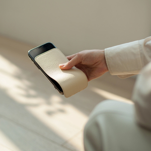 Чехол для iPhone 12 Pro Max из натуральной кожи теленка, молочного цвета