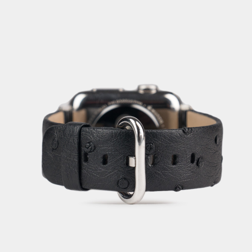 Ремешок для Apple Watch 40/41/42 mm из кожи страуса, черного цвета