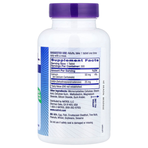 Natrol, ДГЭА, 25 мг, 300 таблеток