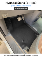 Автомобильные коврики ЭВА для Hyundai Staria (21-н.в.) на 9-ти местное авто