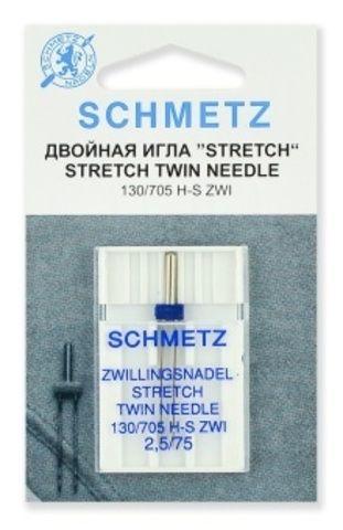 Иглы 26 Schmetz стрейч двойные 130/705 H ZWI № 75/2.5 1шт