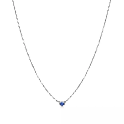 Подвеска из платины с синим сапфиром, Tiffany 💠 Yard - В наличии