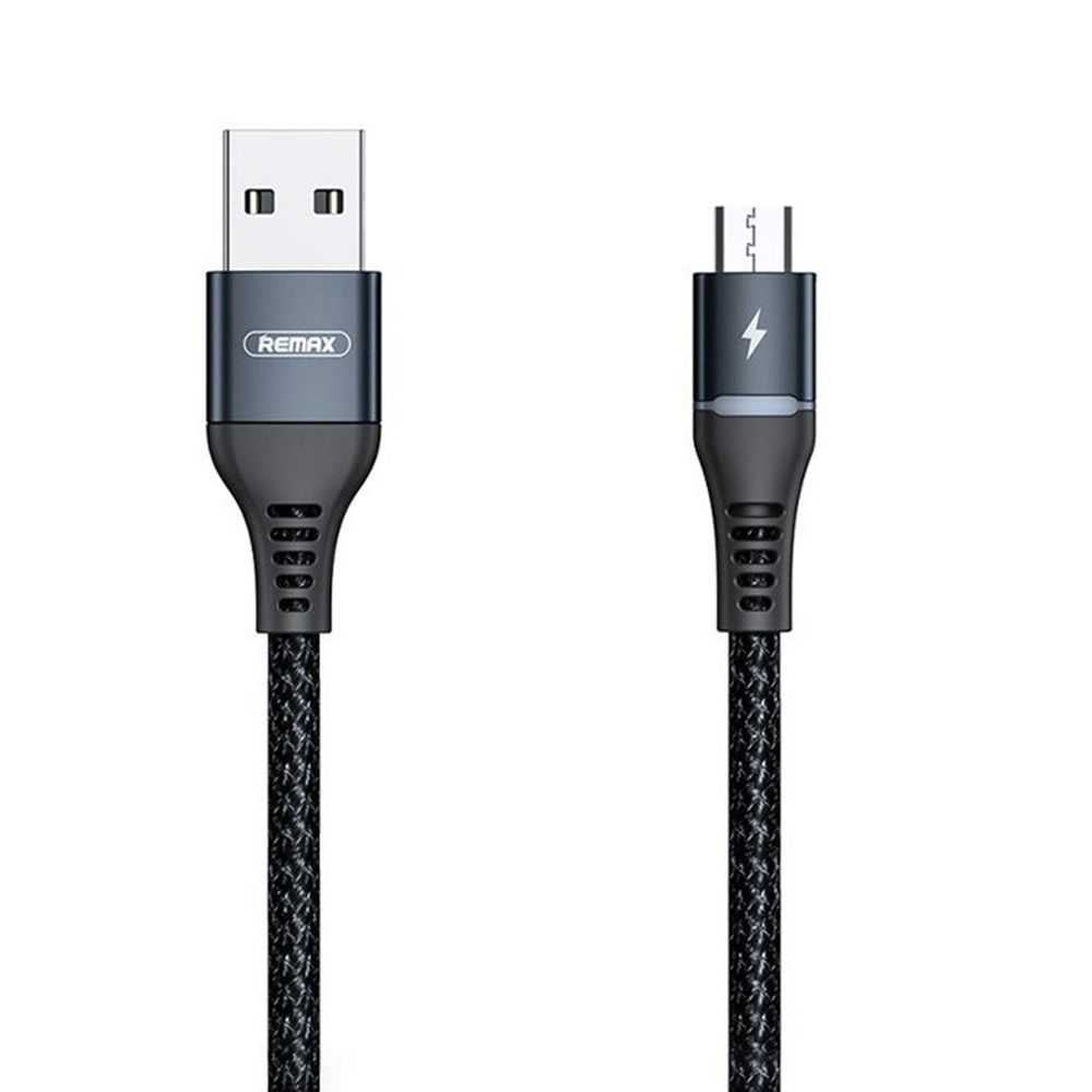 Кабель 1m USB/Micro 2.4A RC-152m Colorful Light Remax black