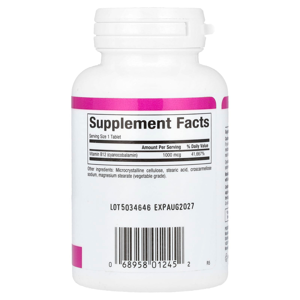 Natural Factors, витамин B12, 1000 мкг, 60 таблеток